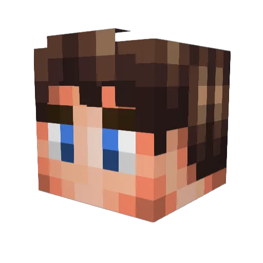 Zolwen Minecraft avatar head, 3D render