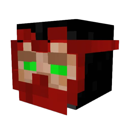 ZomBorg Minecraft avatar head, 3D render