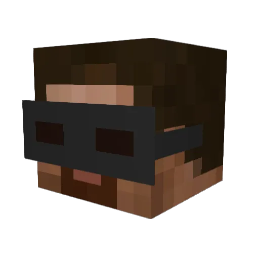 ZomBuster Minecraft avatar head, 3D render