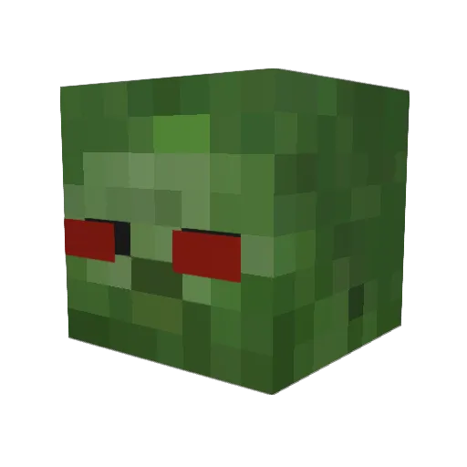 Zombaze Minecraft avatar head, 3D render