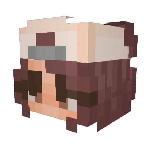 Zombella Minecraft avatar head, 3D render