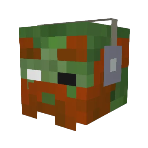 Zombesi Minecraft avatar head, 3D render