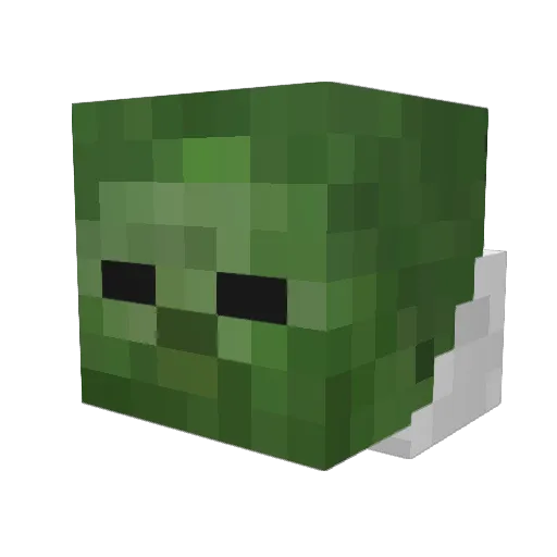 ZombiCraftR Minecraft avatar head, 3D render