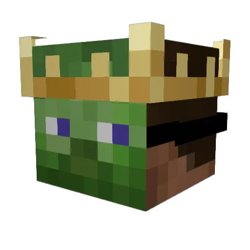 Zombiaczekkk Minecraft avatar head, 3D render