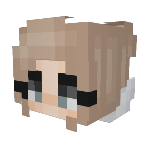 Zombie7k Minecraft avatar head, 3D render