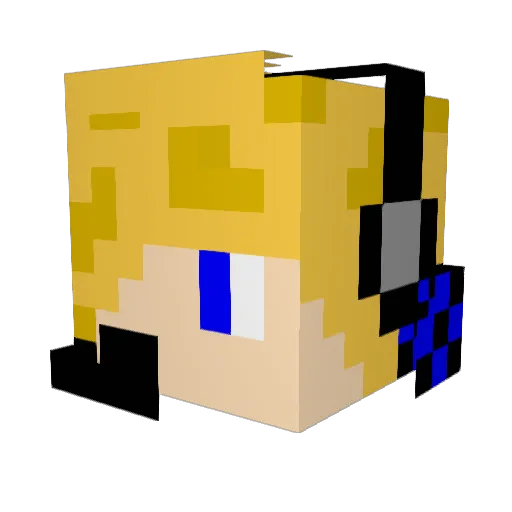 ZombieAttacking Minecraft avatar head, 3D render