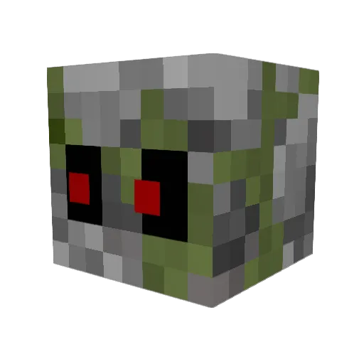 ZombieBrick Minecraft avatar head, 3D render