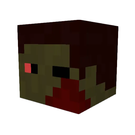 ZombieCubeTK Minecraft avatar head, 3D render