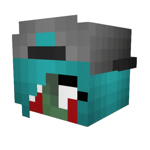 ZombieDollTV Minecraft avatar head, 3D render