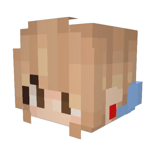 ZombieFi Minecraft avatar head, 3D render