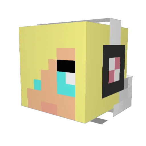 ZombieGirl_ Minecraft avatar head, 3D render