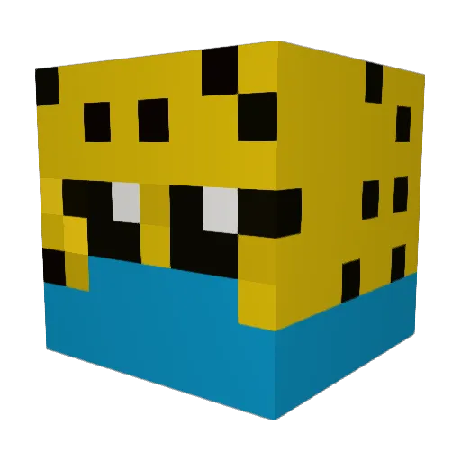 ZombieHead128 Minecraft avatar head, 3D render