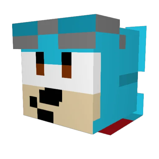 ZombieKid8026 Minecraft avatar head, 3D render