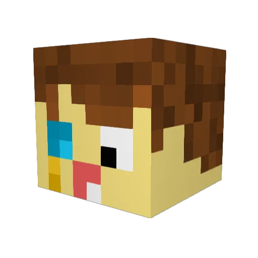 ZombieXS Minecraft avatar head, 3D render