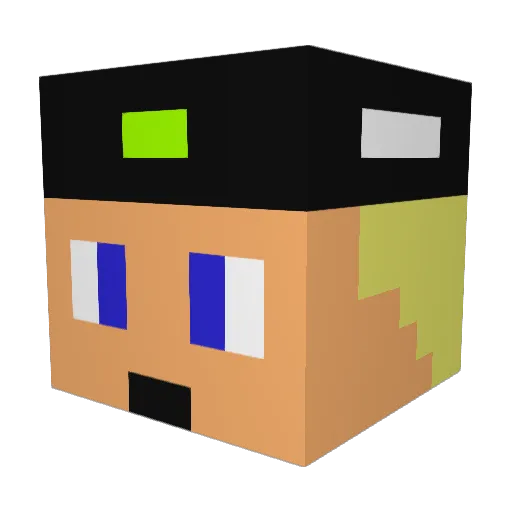Zombie_Elite Minecraft avatar head, 3D render