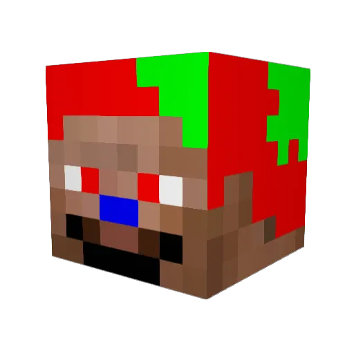 Zombie_George Minecraft avatar head, 3D render