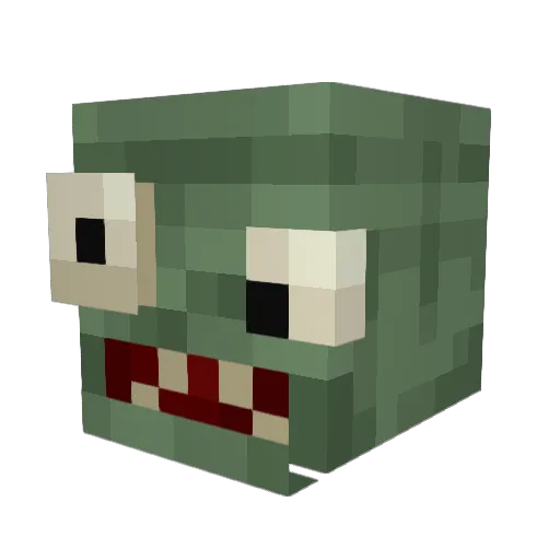 Zombie_Hue Minecraft avatar head, 3D render