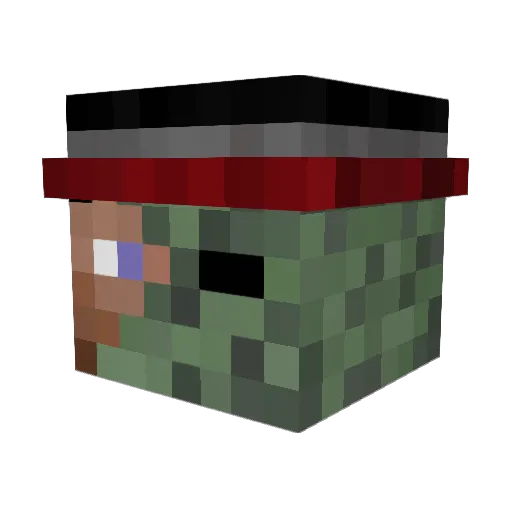 Zombie__Man Minecraft avatar head, 3D render