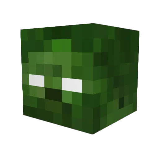 Zombiebrine Minecraft avatar head, 3D render