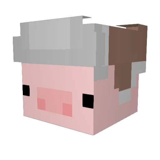 Zombiefficient Minecraft avatar head, 3D render