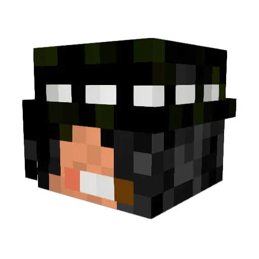 Zombiejaeger Minecraft avatar head, 3D render