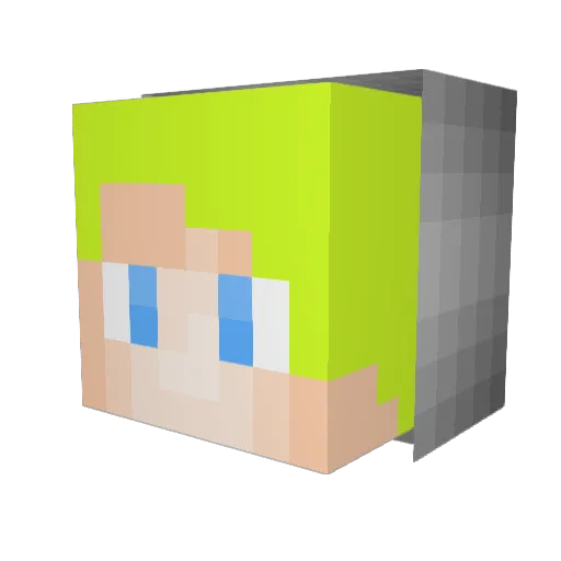 Zombiemaster74 Minecraft avatar head, 3D render