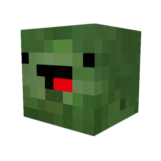 ZombiesExpert Minecraft avatar head, 3D render