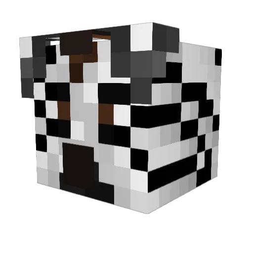 ZombifiedZebra Minecraft avatar head, 3D render