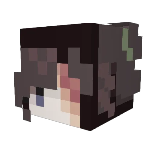 Zombillina Minecraft avatar head, 3D render