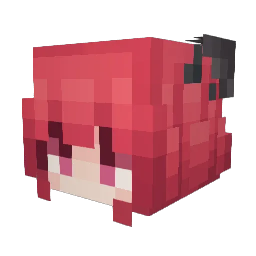Zombimouto Minecraft avatar head, 3D render