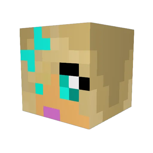 Zombinator68 Minecraft avatar head, 3D render