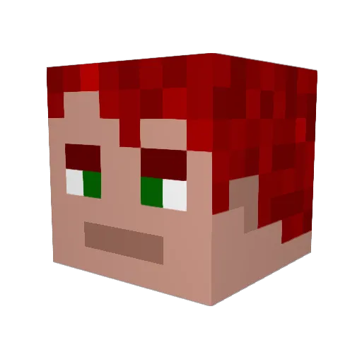 Zombine3D Minecraft avatar head, 3D render