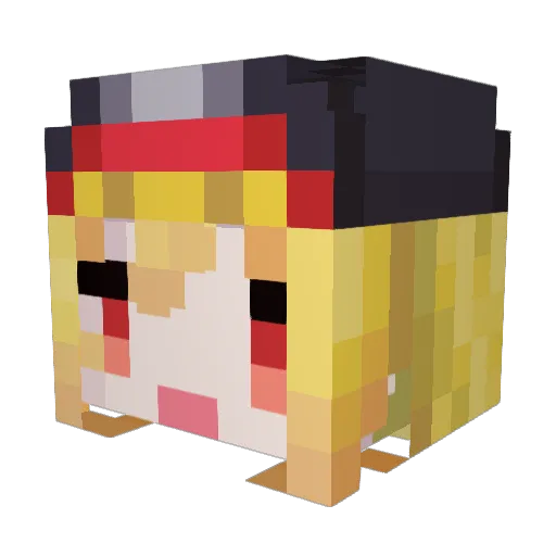 Zombine_ Minecraft avatar head, 3D render