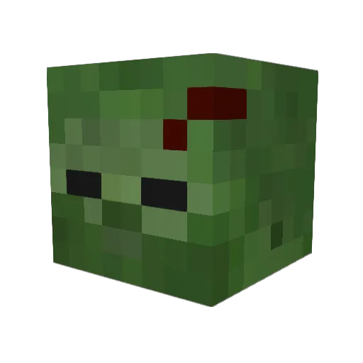 Zombiome333 Minecraft avatar head, 3D render