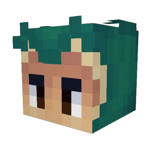 Zombiska Minecraft avatar head, 3D render