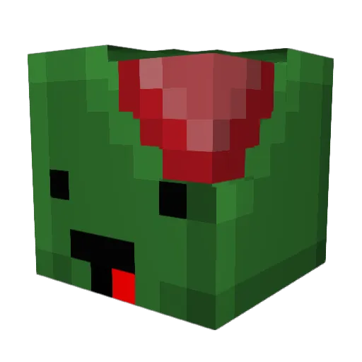 ZombitHD Minecraft avatar head, 3D render
