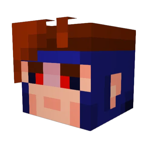 ZomboiDetective Minecraft avatar head, 3D render