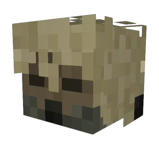 Zombot_ Minecraft avatar head, 3D render