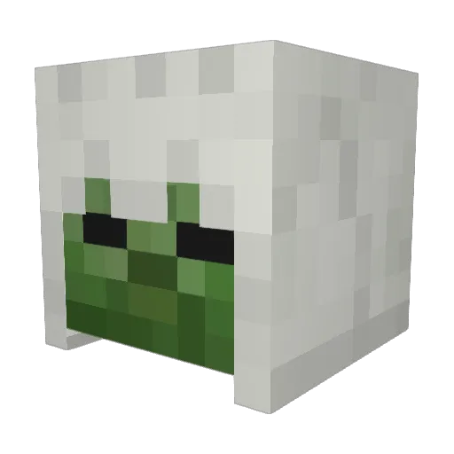 Zombta Minecraft avatar head, 3D render