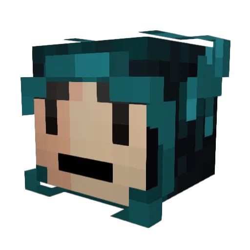 Zombu_ Minecraft avatar head, 3D render