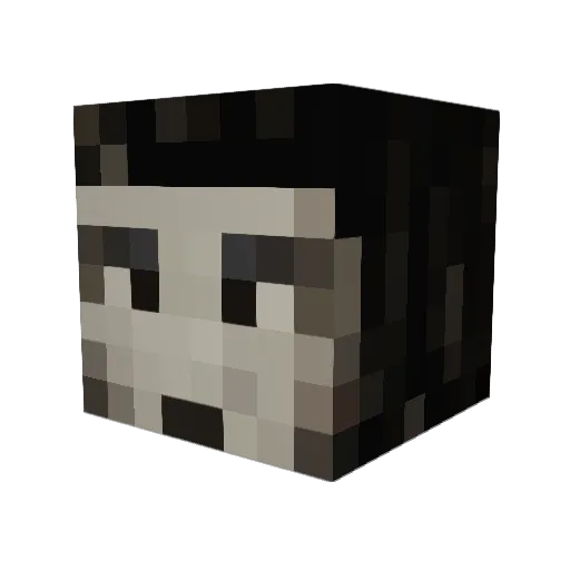 ZombusBlackMetal Minecraft avatar head, 3D render