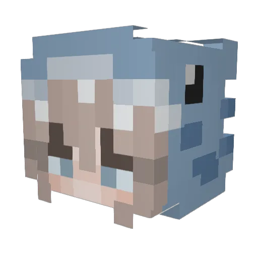 Zombutt Minecraft avatar head, 3D render