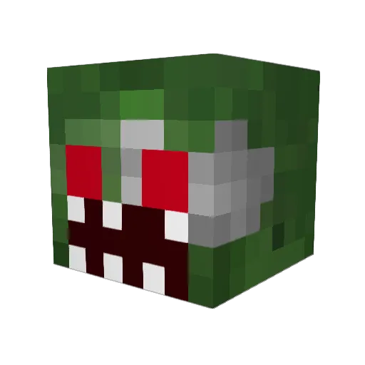 Zombxst Minecraft avatar head, 3D render