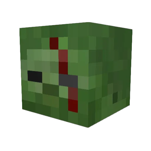 Zombz_ Minecraft avatar head, 3D render