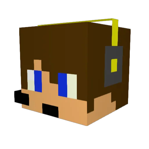 ZonMat Minecraft avatar head, 3D render