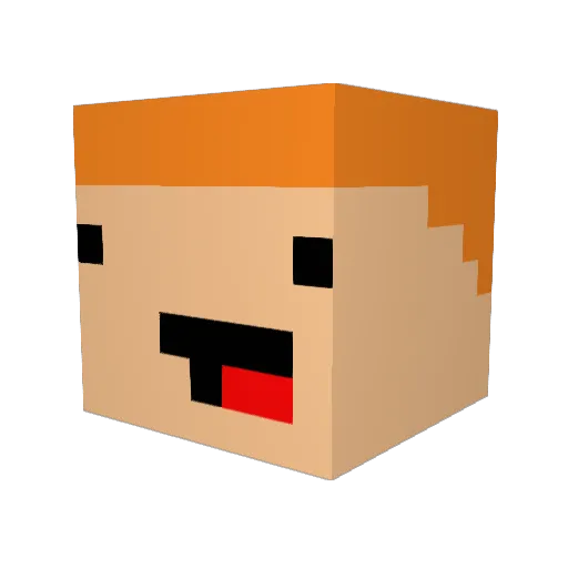 Zoncers Minecraft avatar head, 3D render