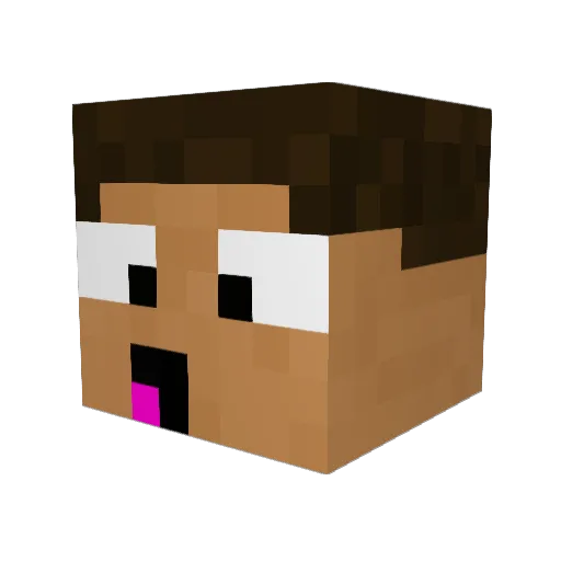 Zondala Minecraft avatar head, 3D render