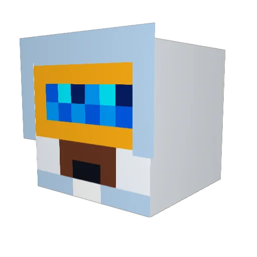 ZoneFN_IceCub Minecraft avatar head, 3D render
