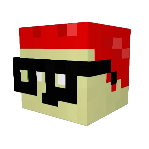 Zoness Minecraft avatar head, 3D render