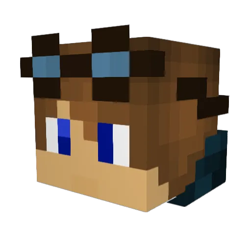 Zonnebrand Minecraft avatar head, 3D render